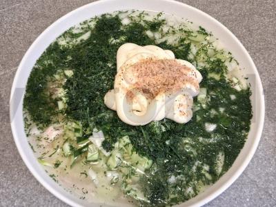 Okroška su vištienos filė, alyvuogių majonezu ir kvašu Žingsnis 9