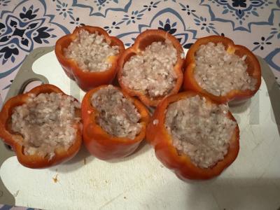 Įdaryti pipirai su pomidorų pasta ir kmynais Žingsnis 7