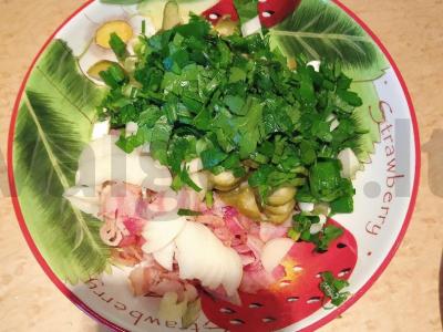 Salotas „Kaimiškas“ su bekonu Žingsnis 9