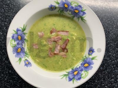 Sriuba-pyragas su rukola, sūriu, cukinija ir šonine Žingsnis 11