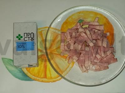 Ryžiai su virta-rūkyta šonine grietinėje Žingsnis 4