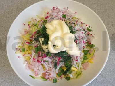 Okrška su kiauliena naminiu būdu ir majonezu ant duonos kvašo Žingsnis 7