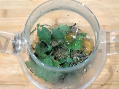 Kvapnus arbata su mėtomis, raudonėliu ir medumi Žingsnis 3