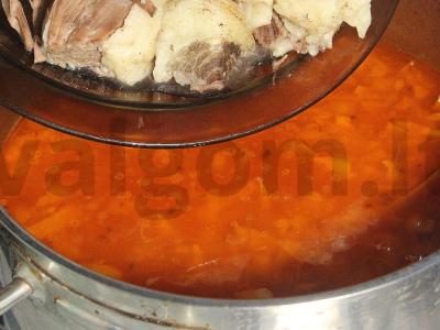 Šči su pupelėmis ir jautiena pietums Žingsnis 13