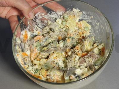 Olivje su jautiena ir žirniais Žingsnis 7