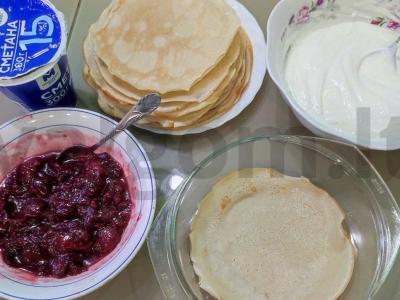 Blynų tortas su vyšniomis Žingsnis 7