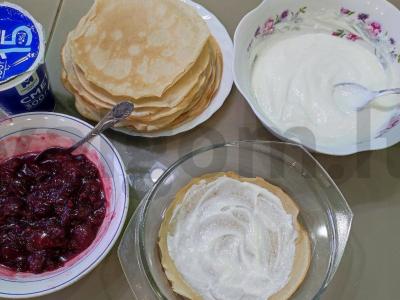 Blynų tortas su vyšniomis Žingsnis 8