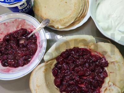 Blynų tortas su vyšniomis Žingsnis 12