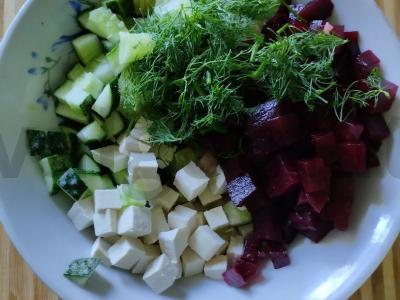 Daržovių salotas su tofu Žingsnis 4