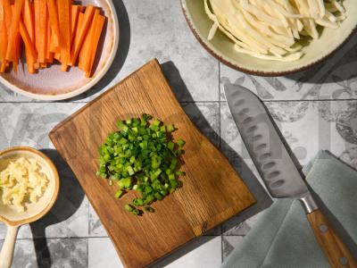 Nudegos su krevetėmis ir daržovėmis Žingsnis 2