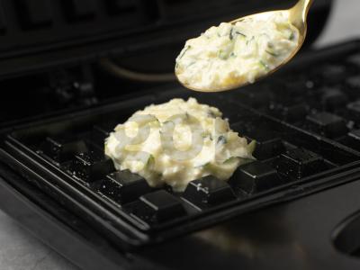 Vafliai su varške ir cukinijomis Žingsnis 4