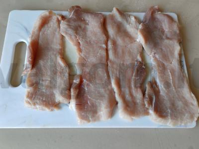 Kiaulienos ritinėliai traškioje paniravimo dangoje pietums Žingsnis 1