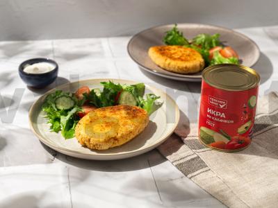 Žuvies kotletai su cukinijų ikra pagrindine nuotrauka