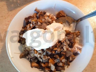 Tortilijų su vištiena ir grybais konvertai Žingsnis 9