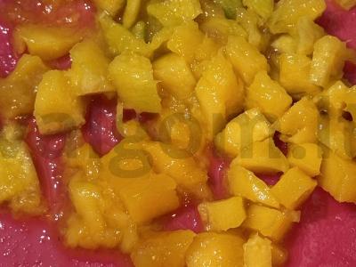 Labai skanus mangų ir kompotų želė Žingsnis 4