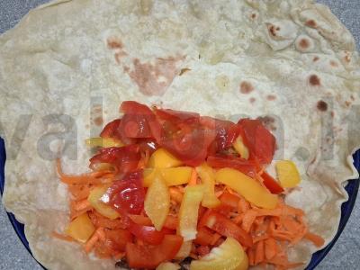 Šaurma su triušienos filė ir paprikomis Žingsnis 6