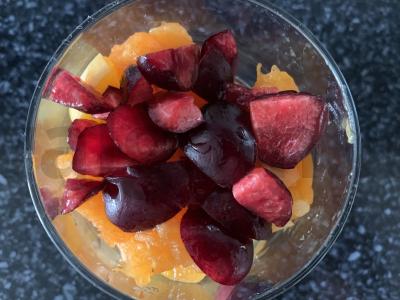 Desertas su ledais, vaisiais ir muesli Žingsnis 4