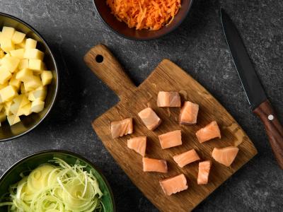 Sūrio sriuba su lašiša Žingsnis 1