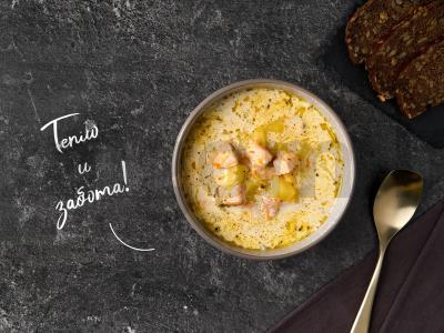 Sūrio sriuba su lašiša pagrindine nuotrauka