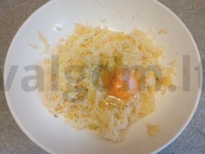 Bulvių vafliai su minkštu varškės sūriu ir rūkytu lašiša Žingsnis 3