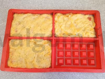 Bulvių vafliai su minkštu varškės sūriu ir rūkytu lašiša Žingsnis 6