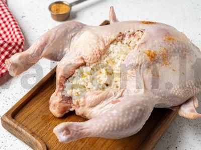 Įdaryta višta su ryžiais oro grilyje Žingsnis 5