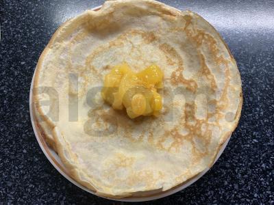 Pankūkos iš pieno kokteilio su persikais Žingsnis 6