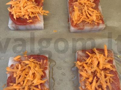 Menkių filė su mocarela pietums Žingsnis 3