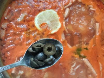 Sotūs mėsos solyanka su raugintais kopūstais Žingsnis 12