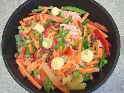 Karibų daržovės su triušio faršu ir kuskuso garnyru Žingsnis 2