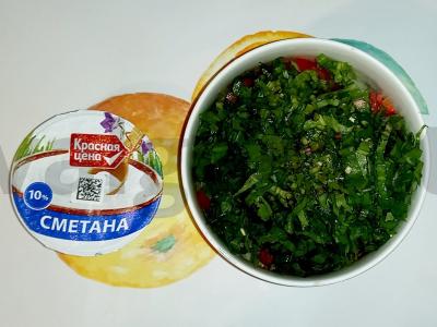 Daržovių salotas su kiaulpienių lapais ir chia sėklomis Žingsnis 4