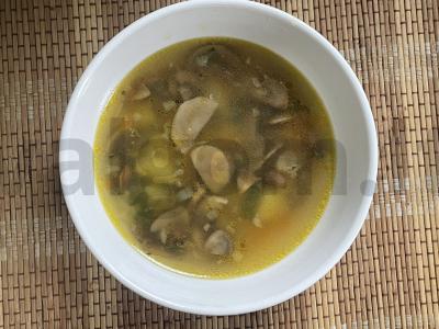 Sriuba su pievagrybiais vištienos sultinyje pagrindine nuotrauka