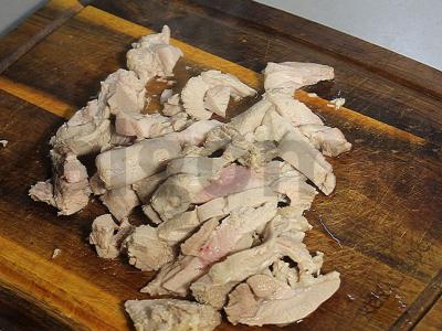 Šiltas kalakutienos salotas su žirniais ir paprika Žingsnis 9