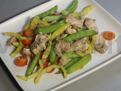 Šiltas kalakutienos salotas su žirniais ir paprika Žingsnis 14