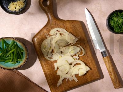 Žaliųjų žirnelių salotos su sūdyta karpačiu Žingsnis 2