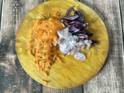 Ryžiai su faršu ir omletu vakarienei Žingsnis 1