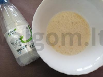 Ploni blynai iš 1% riebumo pieno Žingsnis 3