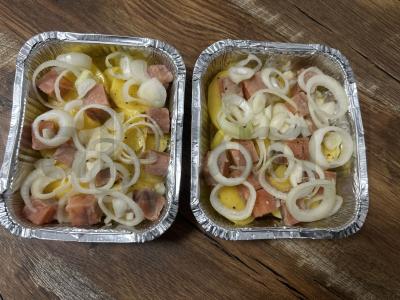 Kukurūzų ir lašišos apkepas po sūriu Žingsnis 5