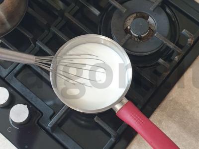 Manų košė su bananais ir šokoladiniu sviestu Žingsnis 2