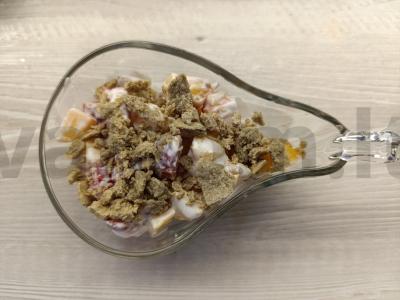 Vaisių desertas su halva Žingsnis 5