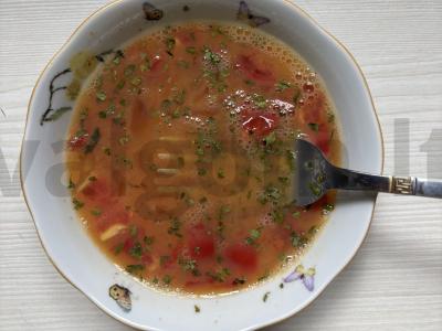 Tortilija su kiaušiniu, kumpiu ir varškės sūrio riekelėmis Žingsnis 6