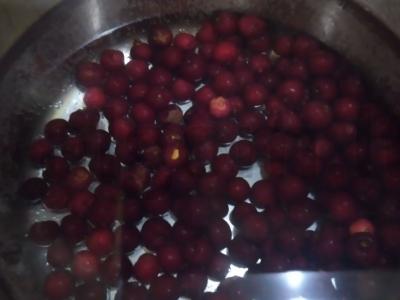 Vyšnių kompotas su mėtomis ir cinamonu Žingsnis 1