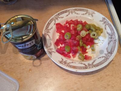 Tortilija su feta sūriu, pomidorais ir alyvuogėmis Žingsnis 3