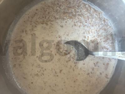 Grikių dribsniai su žemės riešutų pasta pusryčiams Žingsnis 3