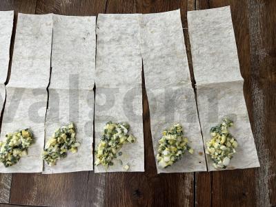 15 minučių kiaušinių ir žaliojo svogūno pyragėliai Žingsnis 9