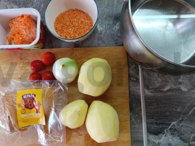 Turkiškas raudonos lęšio sriuba Žingsnis 1