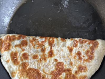 Avižų blynas su karbonaidu ir sūriu Žingsnis 6