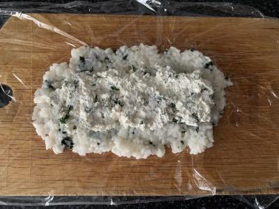 Ryžiai su varške, varškės sūriu ir jūros kopūstais Žingsnis 7