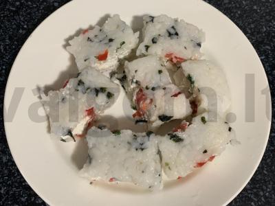 Ryžiai su varške, varškės sūriu ir jūros kopūstais pagrindine nuotrauka