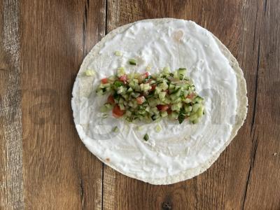 Tortilijos ritinys su daržovėmis ir krevetėmis Žingsnis 4